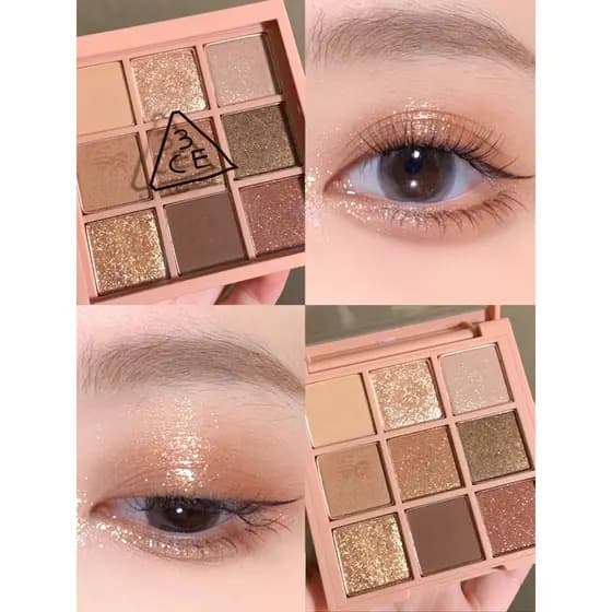 3CE paleta de sombras Taro purê paleta cimento mais suave manteiga verde azul 12 cores Jiugongge terra leite chá fosco