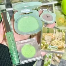 Novidade de verão!Limeng Bear Green Apple Series Water Gloss Blush Multiuso Creme Contorno Monocromático Sombra Lip Glos