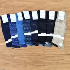 Comércio exterior americano único masculino senhores meias listras verticais fibra de bambu azul escuro quatro estações