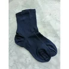 Boutique masculino fino mercerizado algodão desossado sem costura azul escuro meias esportivas tubo médio desodorante an