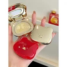 LEEMEMBER LEEMEMBER caixa de presente ovo dourado urso brilho de água Blush creme alto brilho brilho brilho multiuso LG0