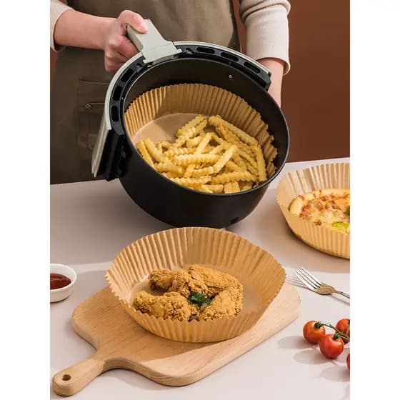 Fritadeira de ar de cozinha bandeja de papel especial Silicone óleo papel absorvente de óleo bandeja de alimentos redond