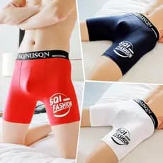 Street wear roupa interior masculina de seda gelo boxer estilo estendido único Anti-desgaste perna correndo magro boxer