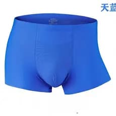 Cueca boxer masculina azul puro, sem costura, peça única, verão, legal, respirável, fina, jovem