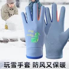 Crianças luvas jogar neve à prova dwaterproof água velo quente à prova de vento inverno esqui nordeste estudantes do ens