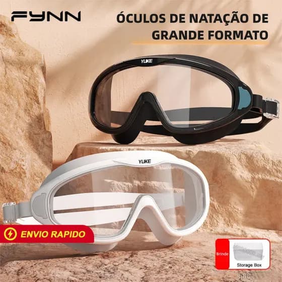 FYNN Óculos Natação Adulto Lente Grande Antiembaçante Impermeável HD Unissex Piscina Praia
