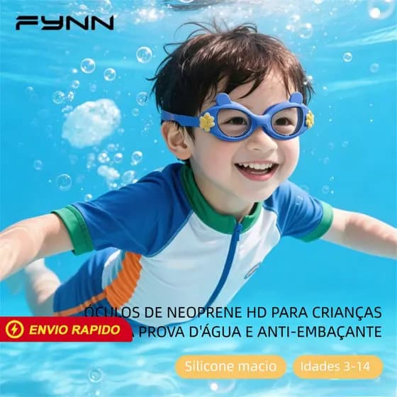 FYNN Óculos Natação Crianças Antiembaçante Impermeável HD Meninos Meninas Piscina Praia