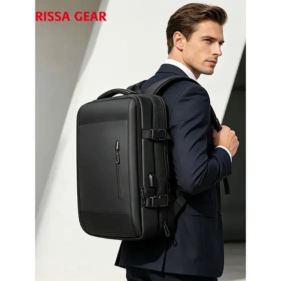 Mochila suíça masculina, mochila expansível de grande capacidade para bagagem de viagem de negócios, 52cm, bolsa para co
