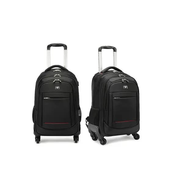 Mochila suíça masculina carrinho mochila roda Universal grande capacidade saco de viagem de negócios arrastar bagagem es