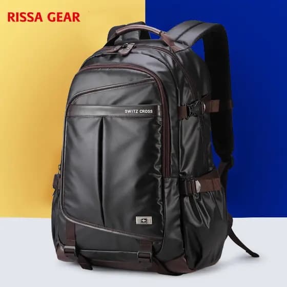 Mochila suíça meninos moda Casual estudante mochila grande capacidade filme de couro alta qualidade mochila viagem saco