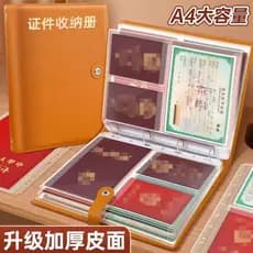 Livro de armazenamento de documentos familiares de grande capacidade, informações, porta-cartões de folhas soltas, certi