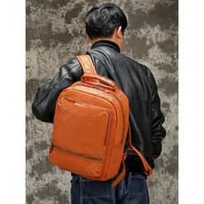Zhuanshan vegetal curtido couro genuíno viagem computador mochila mochila grande capacidade estudante mochila