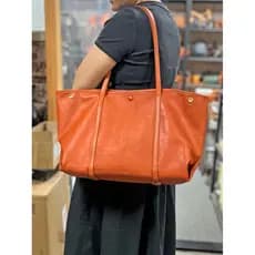 Zhuanshan primeira camada de couro tingido à água vegetal curtido couro genuíno Commuter sacola pode conter 47cm computa