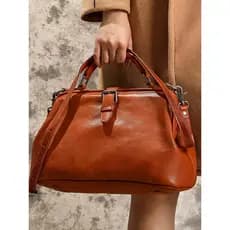 Água tingida vegetal curtido couro genuíno bolsa feminina saco médico girando montanha saco literário feminino saco do m