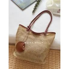 Ins verão Retro tecido saco grande capacidade sacola criança mãe bolsa de ombro saco de compras férias praia saco femini