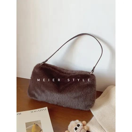 Ins outono inverno Retro saco de pelúcia Casual All-Match saco de pelúcia axila ordem bolsa de ombro moda bolsa 2024 nov