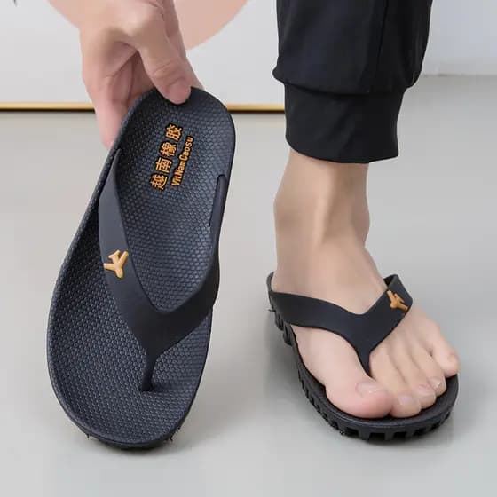 [Estilo Vietnã] Chinelos de borracha com sensação de novo estilo chinelos sola de pneu chinelos resistentes ao desgaste