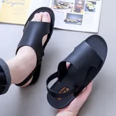 Chinelos masculinos de borracha com sensação de pé, roupa externa de verão, antiderrapante, Casual, fundo de pneu, praia