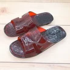 Chinelos de tendão de carne genuíno masculino verão casa Flip-Flops sapatos de geléia saudável exterior usar pai sapatos