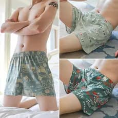 Roupa interior masculina seta calças boxer de algodão masculino na moda solto esportes boxer Shorts tamanho grande mante