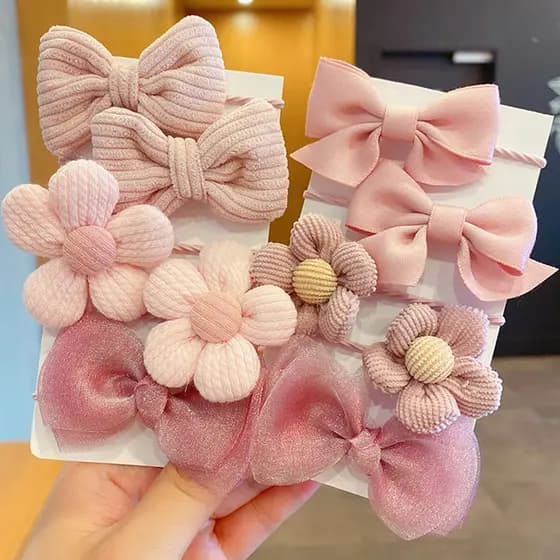 Crianças Bowknot faixa de borracha corda de cabelo do bebê bonito menina cabeça flor não machuca acessórios para o cabel