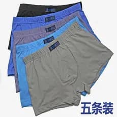 Conjunto de 5 peças boxer de algodão masculino respirável boxer cor sólida roupa interior de algodão absorvente de suor