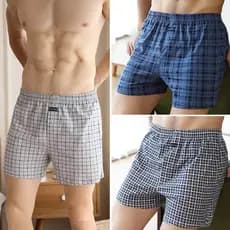 Homens algodão seta calças roupa interior solta boxer briefs tamanho grande cintura alta algodão pijama calças Shorts go