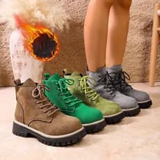 36-43 Martin botas femininas outono inverno novo estilo salto grosso Casual moda All-Match botas curtas rendas curto Bo