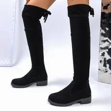 Outono inverno botas femininas finas botas finas outono novas botas longas de salto baixo All-Match tubo alto primavera