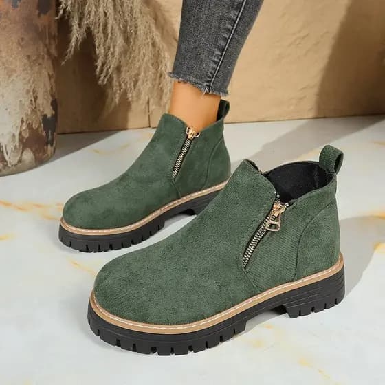 36-43 primavera outono botas curtas salto grosso Casual Martin botas com zíper confortável sapatos de trabalho casal bot
