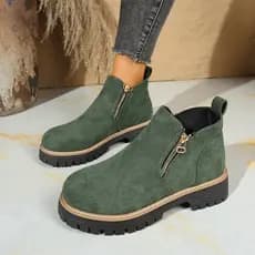 36-43 primavera outono botas curtas salto grosso Casual Martin botas com zíper confortável sapatos de trabalho casal bot