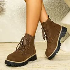 36-43 outono inverno novo estilo Martin botas soltas tamanho grande botas femininas salto grosso sola grossa antiderrapa