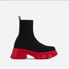 Comércio exterior tamanho grande 36-43 meias de cano alto botas de salto grosso Casual respirável leve botas elásticas b
