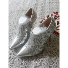 2026 primavera outono versão coreana novo estilo lantejoulas botas curtas de salto alto feminino Martin botas Stiletto f