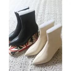 Botas finas femininas de salto alto couro botas curtas primavera outono botas únicas dedo do pé apontado meias botas sap