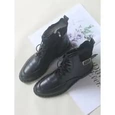 Comércio exterior Martin botas femininas 2025 novo estilo de couro macio rendas zíper lateral botas únicas botas de torn