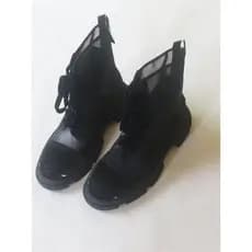Malha de sola grossa botas curtas femininas outono inverno 2025 novo estilo All-Match único botas Chelsea botas finas pe