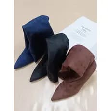 Botas elásticas de salto grosso sapatos femininos de salto alto primavera outono versão coreana novo estilo All-Match in