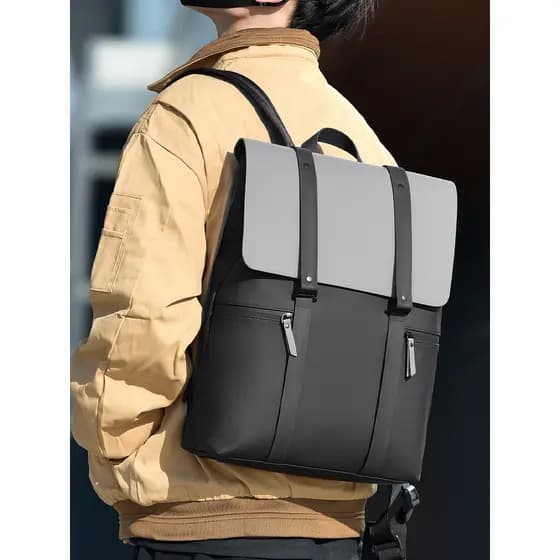 High-End mochila masculina portátil de negócios computador mochila feminina 53cm couro trabalho Commuter meninos mochila