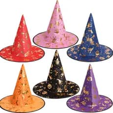 Chapéu de bruxa chapéu de Halloween dourado chapéu de bruxa vestir chapéu de bruxa festa chapéu mágico composto não teci