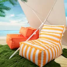 Sofá preguiçoso ao ar livre Tatami saco de feijão sofá à prova dwaterproof água única praia piscina acampamento encosto