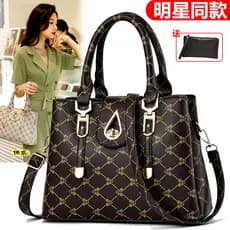 Bolsa grande feminina 2026 novo estilo mãe de meia-idade portátil de grande capacidade bolsa feminina multicamadas impre