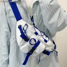 Ferramentas saco de cintura japonês Harajuku Hong Kong estilo Retro rua na moda saco de peito masculino versão coreana U