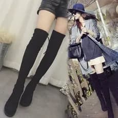 Primavera novo estilo botas acima do joelho feminino outono inverno botas de salto grosso botas longas botas femininas d