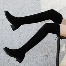 Outono inverno europeu americano mais magro olhar botas sobre o joelho botas versão coreana camurça botas elásticas de t