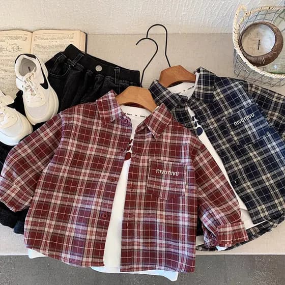 Meninos primavera outono usar camisas de manga comprida 2025 primavera roupas versão coreana crianças moda camisas bebê