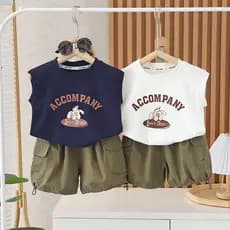 Colete infantil masculino verão desenho animado 2025 novo estilo camiseta para meninos roupas de verão para bebês sem ma