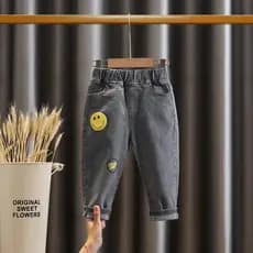 Menino Jeans 2022 outono novo estilo menino primavera outono na moda papai calças crianças moda calças do bebê