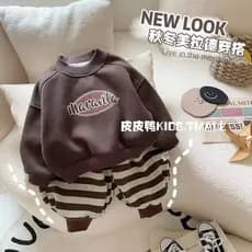 Bebê pequeno inverno forro de lã moletom terno novo estilo 2 anos menino estilo coreano moda engrossado roupas infantis