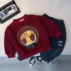 Meninos moletom de lã de uma peça outono inverno 2023 novo estilo moda infantil forro de lã inverno bebê menina outono ó